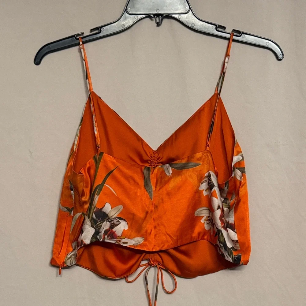 All Saints Alexia Dorada Sleeveless Floral Top, Size 8, Color Orange/Cream/green - Picture 7 of 10